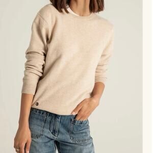 Lucy Nagle 100% Cashmere cream sweater szS Chritmas holiday sweater